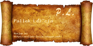 Pallek Lúcia névjegykártya